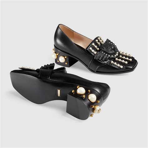 gucci type loafers|Gucci heeled loafers.